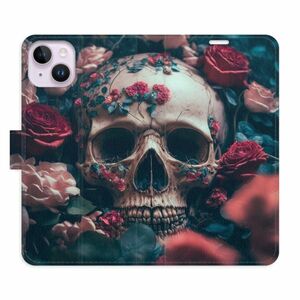 Flipové pouzdro iSaprio - Skull in Roses 02 - iPhone 14 Plus obraz