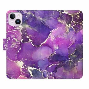 Flipové pouzdro iSaprio - Purple Marble - iPhone 14 Plus obraz