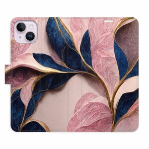 Flipové pouzdro iSaprio - Pink Leaves - iPhone 14 Plus obraz