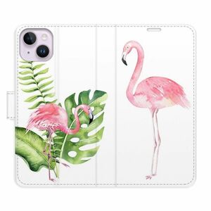 Flipové pouzdro iSaprio - Flamingos - iPhone 14 Plus obraz