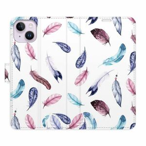 Flipové pouzdro iSaprio - Colorful Feathers - iPhone 14 Plus obraz