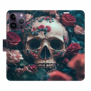 Flipové pouzdro iSaprio - Skull in Roses 02 - iPhone 14 Pro Max obraz