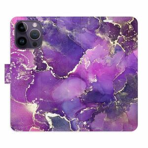 Flipové pouzdro iSaprio - Purple Marble - iPhone 14 Pro Max obraz
