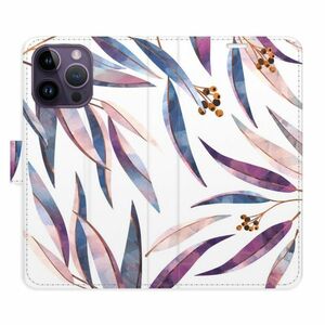 Flipové pouzdro iSaprio - Ornamental Leaves - iPhone 14 Pro Max obraz