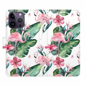 Flipové pouzdro iSaprio - Flamingos Pattern - iPhone 14 Pro Max obraz