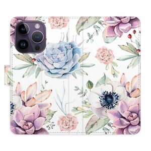 Flipové pouzdro iSaprio - Succulents Pattern - iPhone 14 Pro obraz