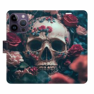 Flipové pouzdro iSaprio - Skull in Roses 02 - iPhone 14 Pro obraz