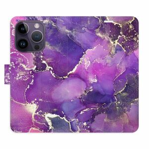 Flipové pouzdro iSaprio - Purple Marble - iPhone 14 Pro obraz