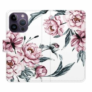 Flipové pouzdro iSaprio - Pink Flowers - iPhone 14 Pro obraz