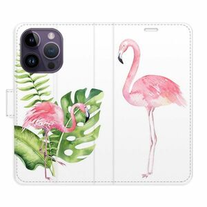 Flipové pouzdro iSaprio - Flamingos - iPhone 14 Pro obraz