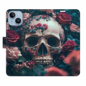Flipové pouzdro iSaprio - Skull in Roses 02 - iPhone 14 obraz