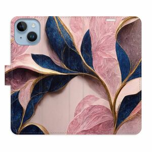 Flipové pouzdro iSaprio - Pink Leaves - iPhone 14 obraz