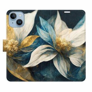 Flipové pouzdro iSaprio - Gold Flowers - iPhone 14 obraz