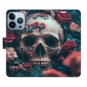 Flipové pouzdro iSaprio - Skull in Roses 02 - iPhone 13 Pro obraz