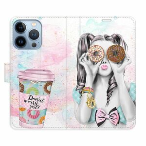 Flipové pouzdro iSaprio - Donut Worry Girl - iPhone 13 Pro obraz