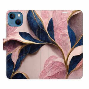 Flipové pouzdro iSaprio - Pink Leaves - iPhone 13 obraz