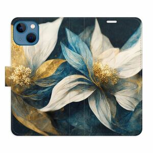 Flipové pouzdro iSaprio - Gold Flowers - iPhone 13 obraz