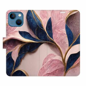 Flipové pouzdro iSaprio - Pink Leaves - iPhone 13 mini obraz