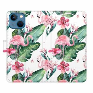Flipové pouzdro iSaprio - Flamingos Pattern - iPhone 13 mini obraz