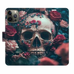 Flipové pouzdro iSaprio - Skull in Roses 02 - iPhone 12/12 Pro obraz