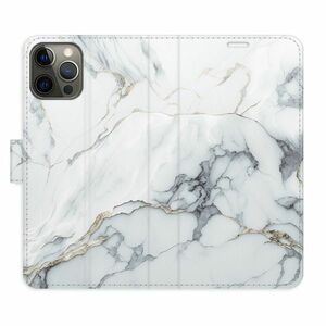 Flipové pouzdro iSaprio - SilverMarble 15 - iPhone 12/12 Pro obraz
