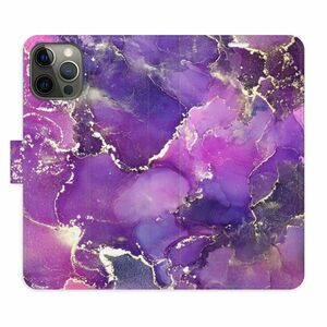 Flipové pouzdro iSaprio - Purple Marble - iPhone 12/12 Pro obraz