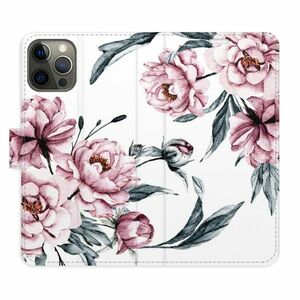 Flipové pouzdro iSaprio - Pink Flowers - iPhone 12/12 Pro obraz