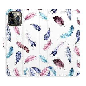 Flipové pouzdro iSaprio - Colorful Feathers - iPhone 12/12 Pro obraz