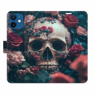 Flipové pouzdro iSaprio - Skull in Roses 02 - iPhone 12 mini obraz
