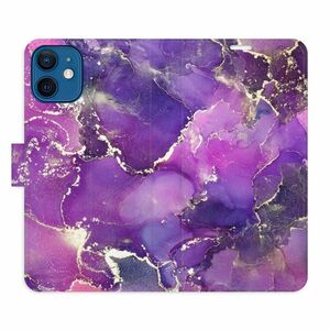Flipové pouzdro iSaprio - Purple Marble - iPhone 12 mini obraz