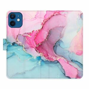 Flipové pouzdro iSaprio - PinkBlue Marble - iPhone 12 mini obraz