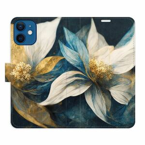 Flipové pouzdro iSaprio - Gold Flowers - iPhone 12 mini obraz