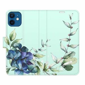 Flipové pouzdro iSaprio - Blue Flowers - iPhone 12 mini obraz