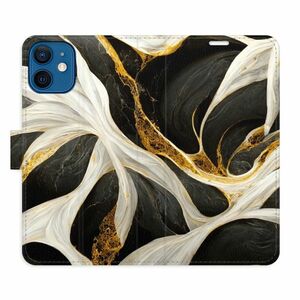 Flipové pouzdro iSaprio - BlackGold Marble - iPhone 12 mini obraz