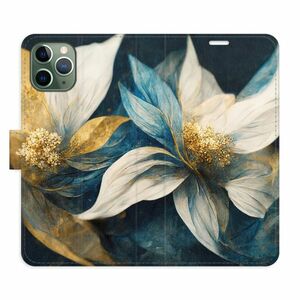Flipové pouzdro iSaprio - Gold Flowers - iPhone 11 Pro obraz