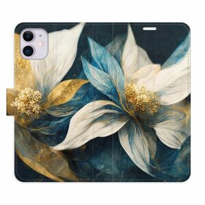 Flipové pouzdro iSaprio - Gold Flowers - iPhone 11 obraz