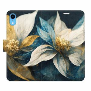 Flipové pouzdro iSaprio - Gold Flowers - iPhone XR obraz