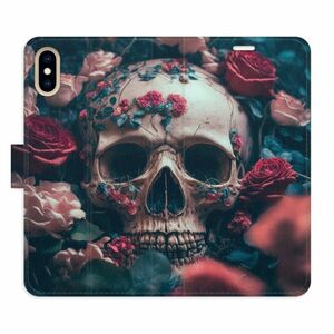 Flipové pouzdro iSaprio - Skull in Roses 02 - iPhone X/XS obraz
