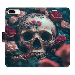 Flipové pouzdro iSaprio - Skull in Roses 02 - iPhone 7 Plus obraz