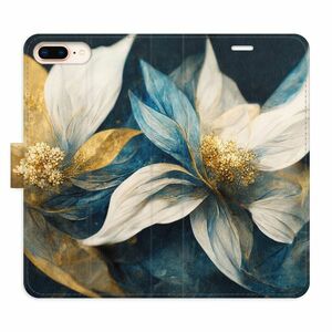 Flipové pouzdro iSaprio - Gold Flowers - iPhone 7 Plus obraz