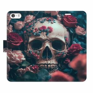 Flipové pouzdro iSaprio - Skull in Roses 02 - iPhone 5/5S/SE obraz