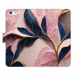 Flipové pouzdro iSaprio - Pink Leaves - iPhone 5/5S/SE obraz