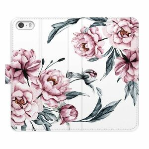 Flipové pouzdro iSaprio - Pink Flowers - iPhone 5/5S/SE obraz
