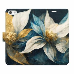 Flipové pouzdro iSaprio - Gold Flowers - iPhone 5/5S/SE obraz
