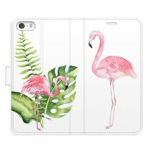 Flipové pouzdro iSaprio - Flamingos - iPhone 5/5S/SE obraz