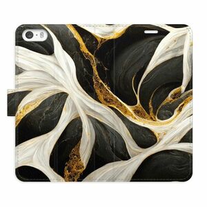 Flipové pouzdro iSaprio - BlackGold Marble - iPhone 5/5S/SE obraz