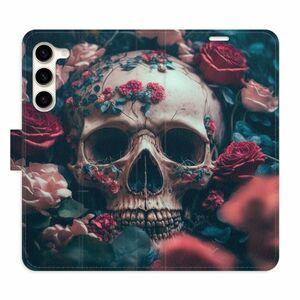 Flipové pouzdro iSaprio - Skull in Roses 02 - Samsung Galaxy S23+ 5G obraz