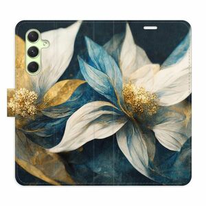 Flipové pouzdro iSaprio - Gold Flowers - Samsung Galaxy A54 5G obraz