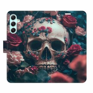 Flipové pouzdro iSaprio - Skull in Roses 02 - Samsung Galaxy A34 5G obraz