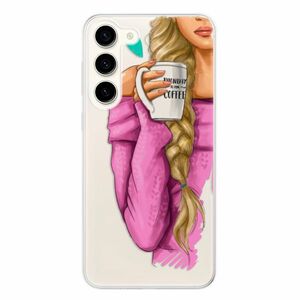 Odolné silikonové pouzdro iSaprio - My Coffe and Blond Girl - Samsung Galaxy S23+ 5G obraz